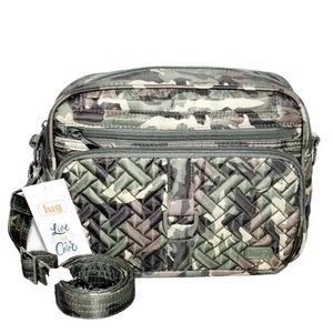 Lug Carousel XL RFID Crossbody Camo Green NWT